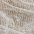 Cortinas de tule de malha de bordados brancos